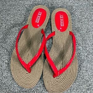 Joe Boxer Sandals Flip Flops Red Womens Size 7/8 New